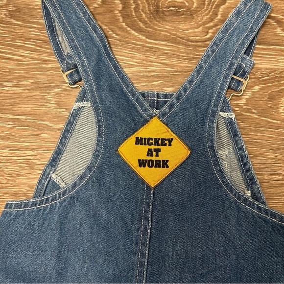 SOLD NWT Vintage Disney Babies Denim Overalls, Construction Mickey, Size 18M - Picture 6 of 10